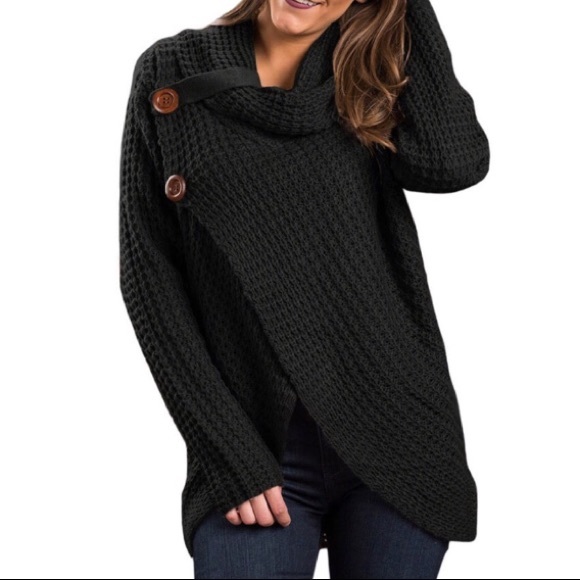 Last 1️⃣ Black Asymmetrical Hem Sweater - Picture 4 of 6